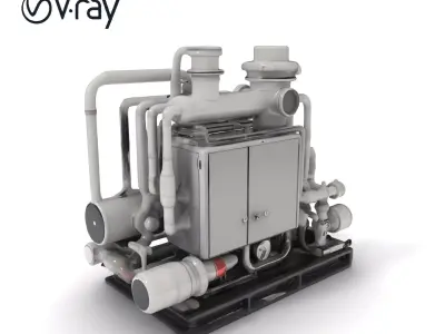 Industrial Pipe System Model Pack Low-poly 3D model