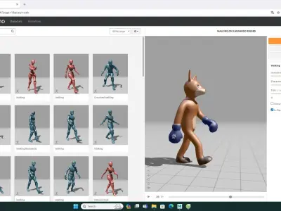Boxing Kangaroo Animal Animated Low-poly 3D model