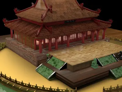 Chinese ancient house 3D model 41