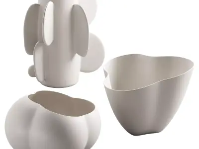 367 decorative vases and pots 05 deformed folded relief vase 04 3D model