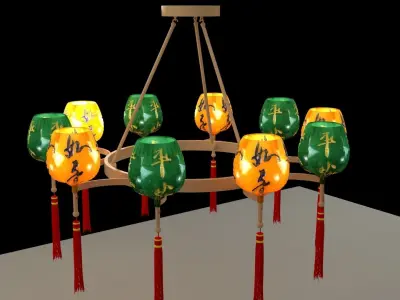 Chinese lantern 3D model 20