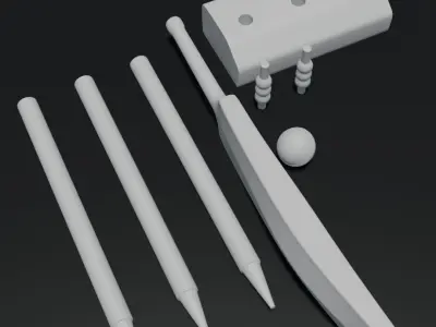 Cricket Set with Free Vase 13 Model 3D print model