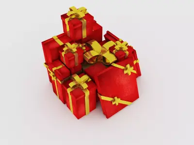 Christmas Gift boxes  f4c 3D model