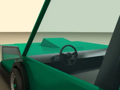 CAR 6 with roof Low-poly 3D model