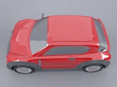 Retro city car concept 3D model