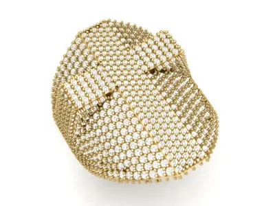 Diamond Cross Signet Ring  3D print model