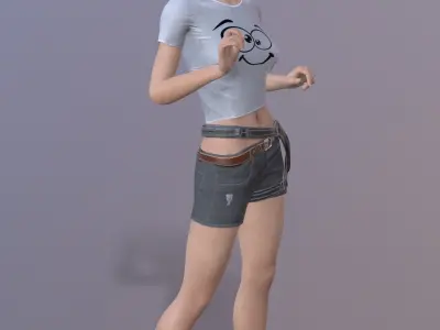 Female low poly model named Jenni Low-poly 3D model