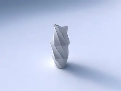 Vase twisted arc hexagon with huge plates 3D print model