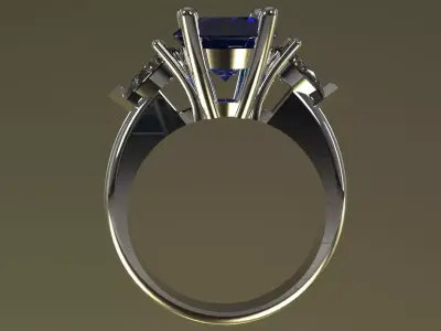 Classic Modern Three-Stone Ring model jr00287 3D print model