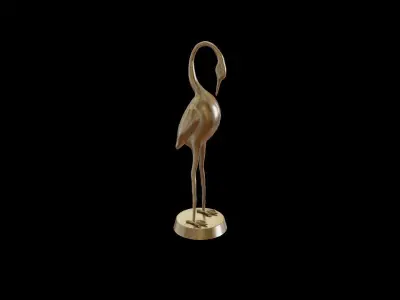  Brass Heron Bird Statue Decoration furniture Interior Design 3D model