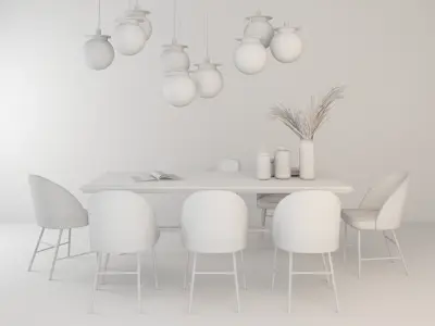 Table chair decorative SET 102 3D model