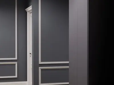 Neoclassic hall design Low-poly 3D model