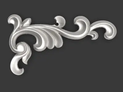 Floral Wood Carving for Furniture - 8 3D model