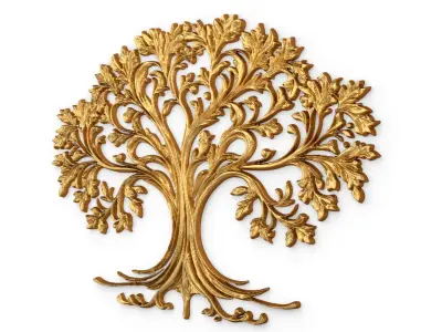 mural tree decor set ornament 02 3D model