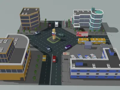 circular motion Low-poly 3D model