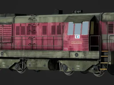 Locomotive T 742 Low-poly 3D model