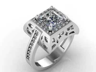 Mini Set Ring Pendant Earrings STL 3DM Womens Jewelry 3D print model