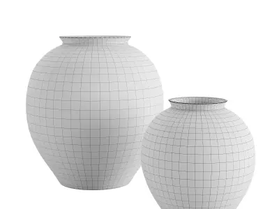 Textured Ceramic Vase 2 3D model