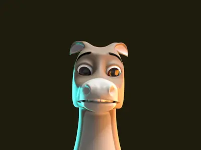 Stylized Male Donkey Rigged Low-poly 3D model