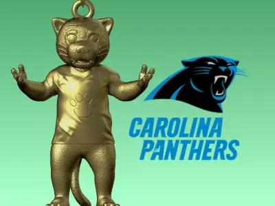 NFL - Necklaces CAROLINA PANTHERS FOOTBALL- Hanging Figurine 3D print model