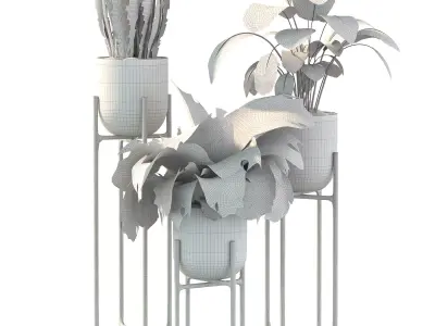 Metal Plant Set 06 3D model