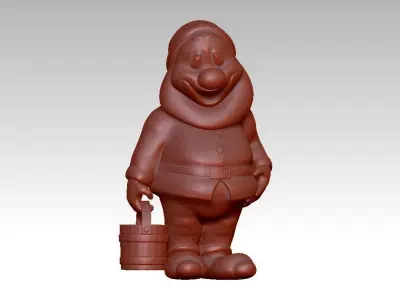 Garden Gnome with Bucket of water 3D print model
