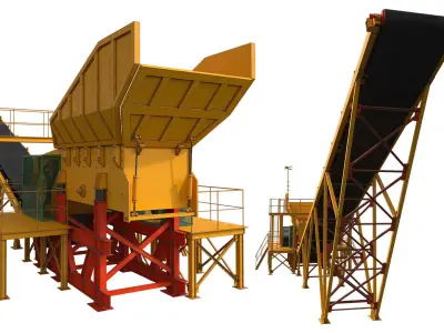 Stone Crusher Folding Machine 3D model