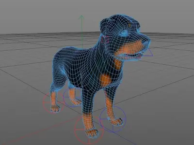 Dog Rottweiler Low-poly 3D model