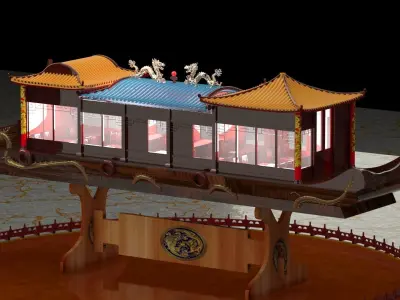 Chinese dragon boat 3D model