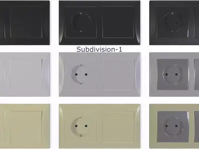Power socket and light switch 3D model