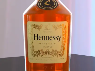 Hennessy Very Special Cognac bottle 3D Model Low-poly 3D model