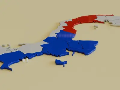 3D map of the country of Panama 3D model