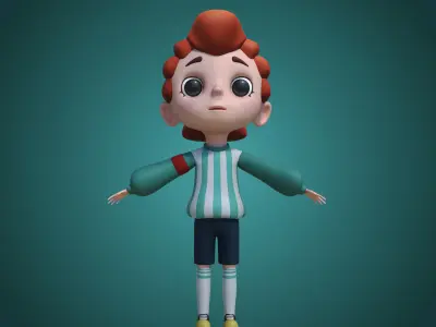 Cartoon Sport Girl Nina Rig 3D model