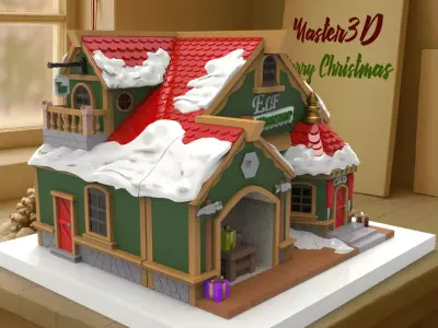Elf Workshop  Christmas Fantasy House 3D Model 3D model