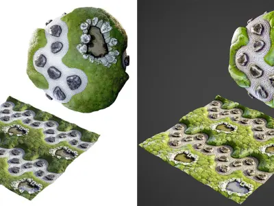 Japanese Zen Garden 08 - Realistic and Stylized Low-poly 3D model
