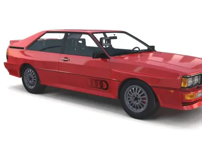 1981 Audi Coupe Quattro with interior Red 3D model