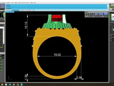 Luxury Square Mens Statement Ring  3831 3D print model