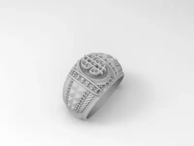 anillo signo pesos  3D print model