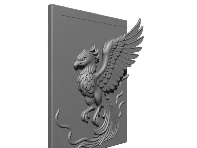 Elegant Phoenix Wall 3D print model