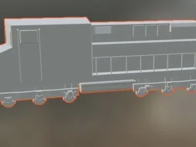 Freight Train engine 3D model