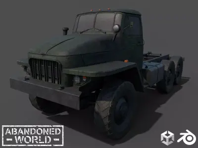 Military Truck Ural 375D Low-poly 3D model