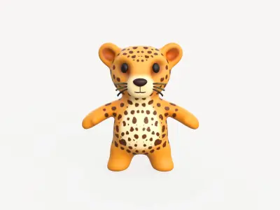 Little animal baby - Leopard cute - Animated  Low-poly 3D model