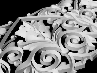 Central decor ornament for furniture 3D model 793