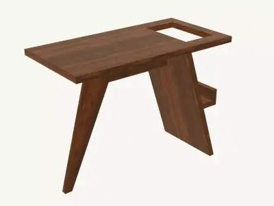 Modern Wooden Desk Low-poly 3D model