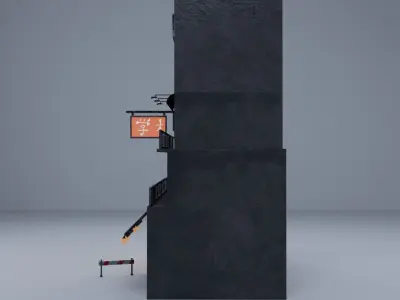  Cyberpunk Building 4 Low-poly 3D model