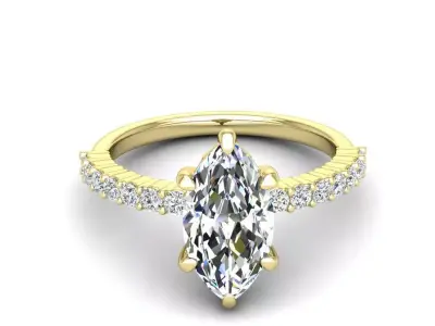 Engagement ring Alice marquise 3D print model