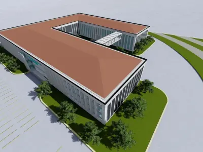 CULTURAL CENTER AND THEATER 3D model 3D model