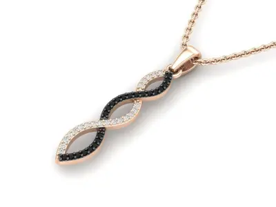 AV 485 Diamond Ladies Swirl Pendant 3D print model