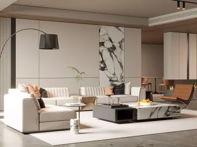 Modern living room 3D model  3D model