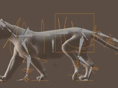 Jaguar leopard puma RIGGED and has FUR 3D model